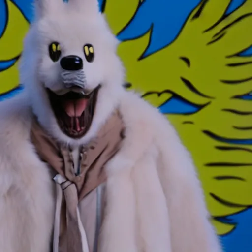 Image similar to a still of a Adult Swim TV Show about about a anthropomorphic Wolfe, created by Tyler The Creator