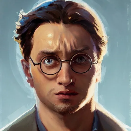 Image similar to greg manchess portrait painting of harry potter overwatch character, medium shot, asymmetrical, profile picture, organic painting, sunny day, matte painting, bold shapes, hard edges, street art, trending on artstation, by huang guangjian and gil elvgren and sachin teng