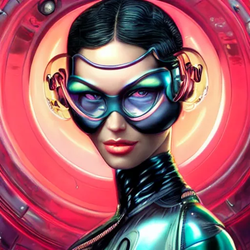 Prompt: lofi biopunk catwoman portrait, Pixar style, by Tristan Eaton Stanley Artgerm and Tom Bagshaw.