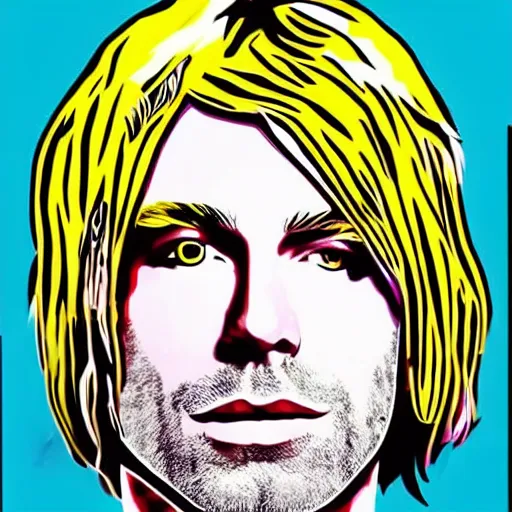 Image similar to kurt cobain pop art,