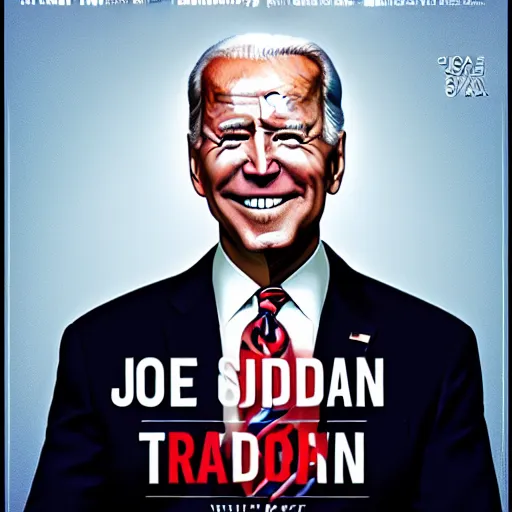 Prompt: joe biden is transforming into a shark, movie poster textless, book cover, professional lighting, well - lit