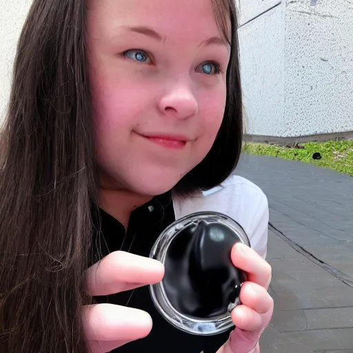 Prompt: ferrofluid slime girl playing with magnets