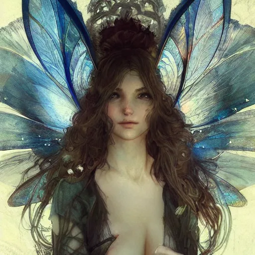 Image similar to beautiful angelic seductive fairy, fantasy, intricate, cinematic lighting, highly detailed, digital painting, artstation, smooth, sharp focus, illustration, art by Akihiko Yoshida, Greg Rutkowski and Alphonse Mucha, by Pixar
