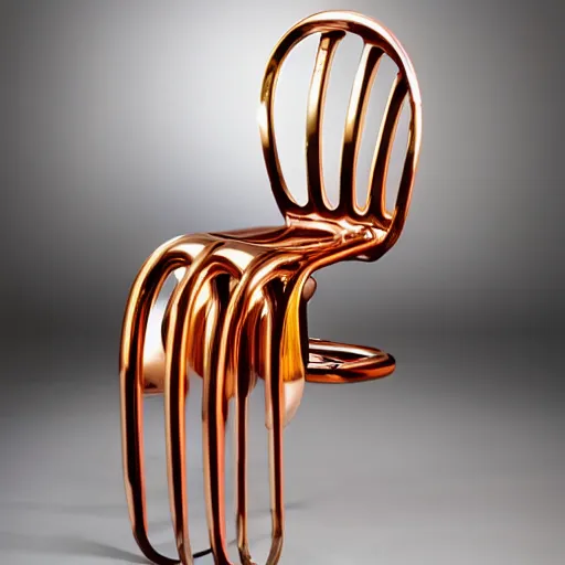 Image similar to Jeff Koons style metal chair