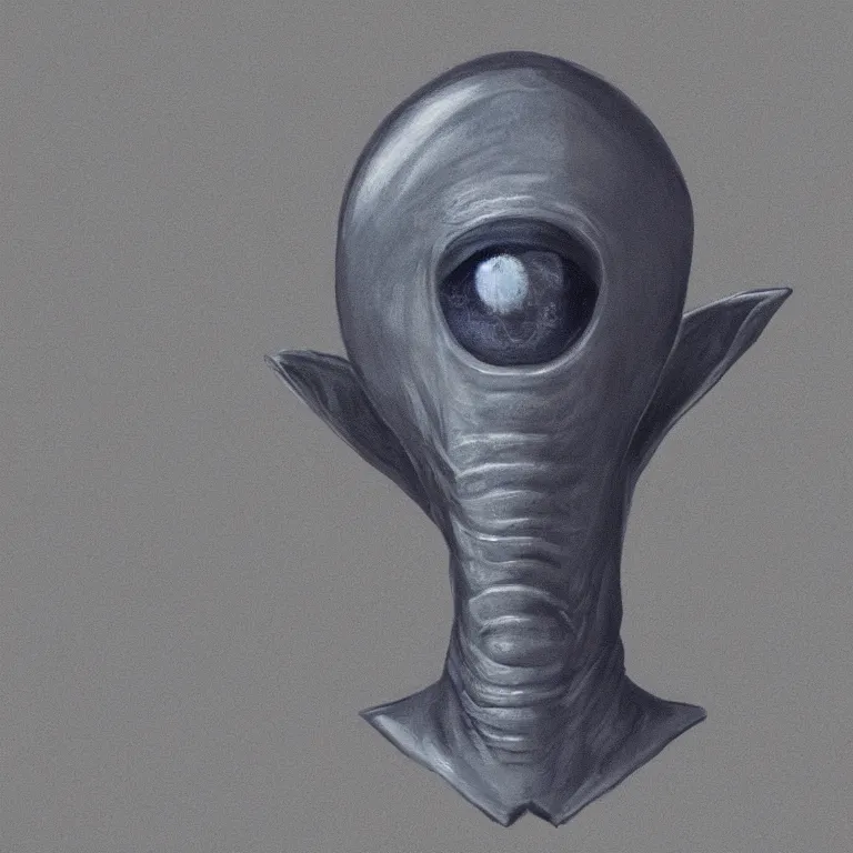 Prompt: A sinister grey space alien, official portrait