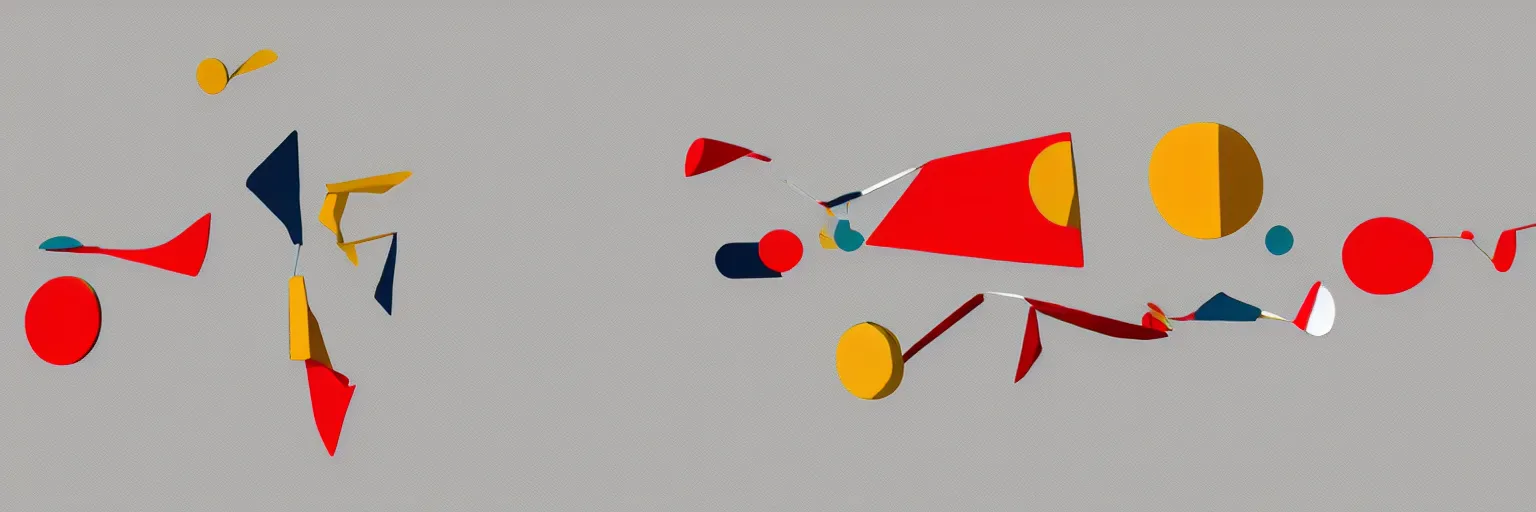 Image similar to 3 d mobile in the style of alexander calder