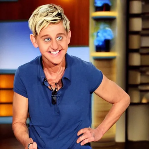 Image similar to ellen degeneres mixed with jay leno