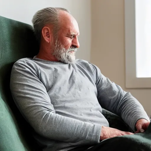 Prompt: man having bowl movement on own pillow