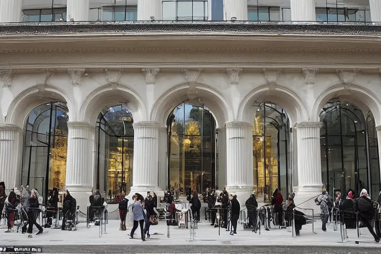 Prompt: apple - store, apple - store, apple - store lived in a palatial manor with gilded marble and doric columns and they decided it wasn't enough like a telephone