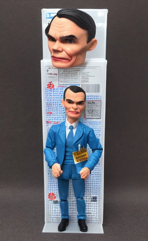 Image similar to alan turing vinyl action figure, plastic, toy, butcher billy style