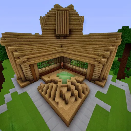 Image similar to minecraft mansion made of flesh