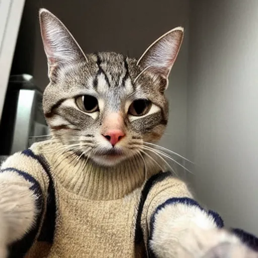 Image similar to selfie of a funny cat