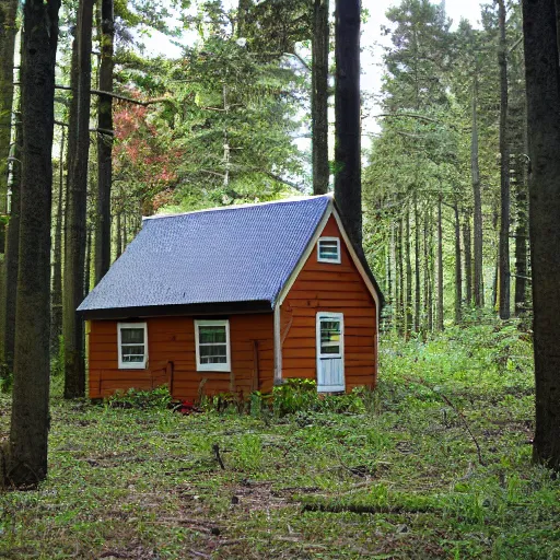 Prompt: a shed in the middle of the forest