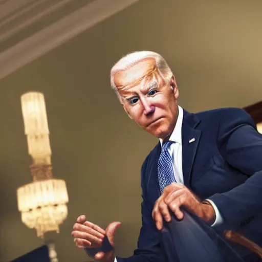 Image similar to joe biden on meth as seen in award winning animated pixar movie 4k octane render