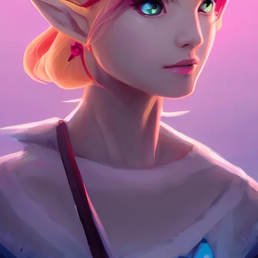 Prompt: a portrait of zelda, elegant, art by lois van baarle and loish and ross tran and rossdraws and sam yang and samdoesarts and artgerm and saruei and disney and wlop, digital art, highly detailed, intricate, sharp focus, trending on artstation hq, deviantart, unreal engine 5, 4 k uhd image