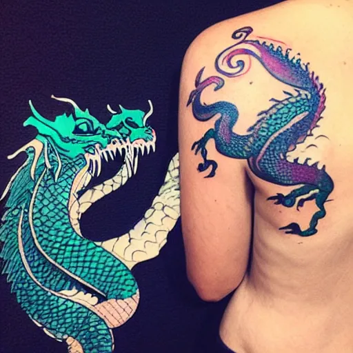 Image similar to the dragon with the girl tatoo