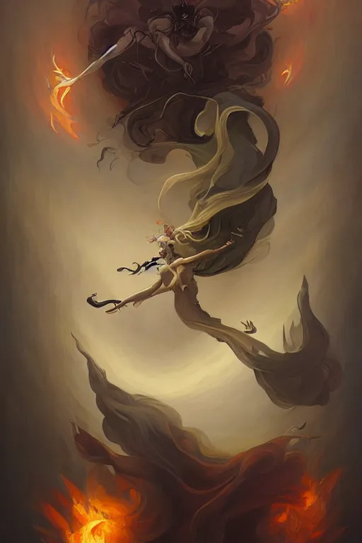 Image similar to Death spirit by Peter Mohrbacher in the style of Gaston Bussière, Art Nouveau