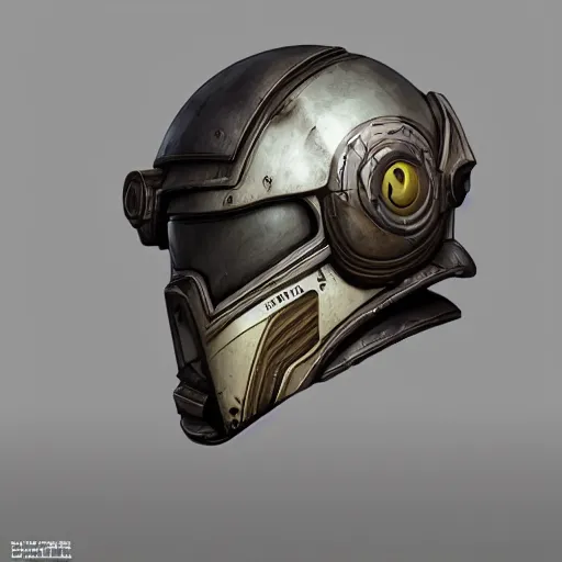 Image similar to helmet design from borderlands, Feng zhu, edon guraziu, Vitaly Bulgarov, product lighting, concept design, rejected designs, 3d rendered in octane, intricate, realistic, highly detailed