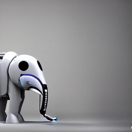 Image similar to white robot elephant, octane render, hd,