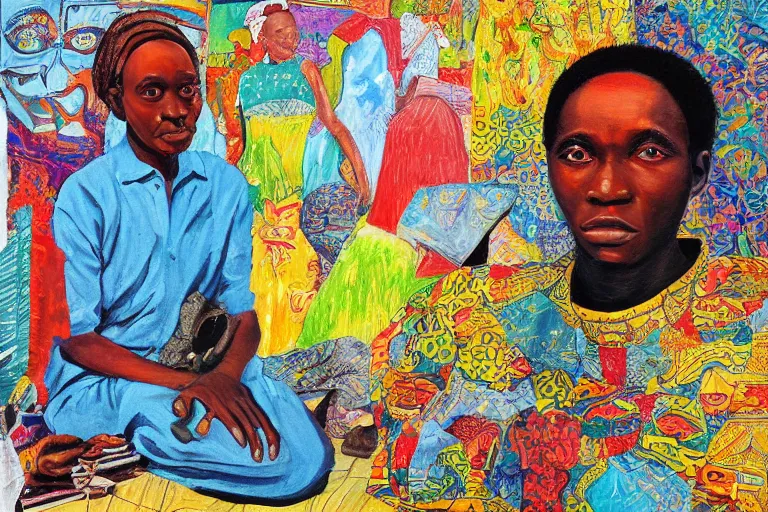 Image similar to artwork by amadou opa bathily