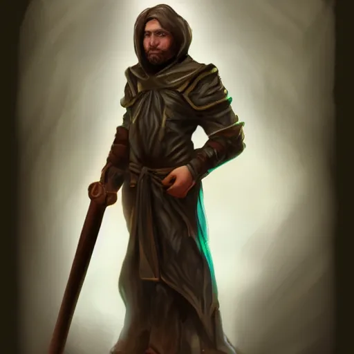 Image similar to portrait of a draconid character in simple robes, carrying a war hammer, trending on art station, character concept art