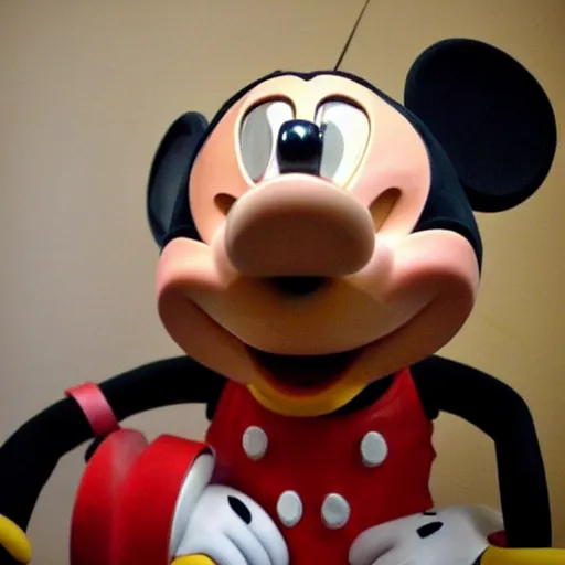 Prompt: mickey mouse taxidermy failure