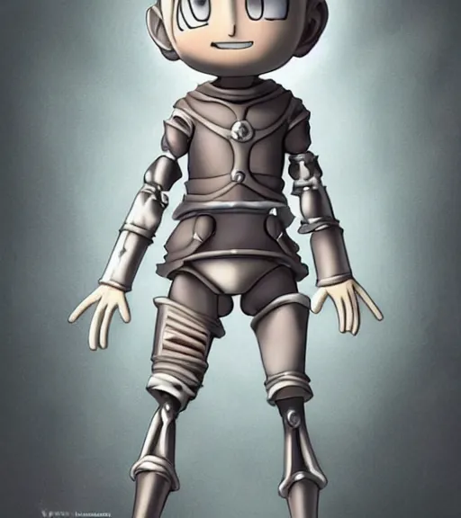 Image similar to beautiful little boy wearing an cyborg illusionist suit, artwork in kentaro miura and made in abyss, inspired in astroboy smooth, beautiful lightness, anatomically correct, trending on pixiv, fascist composition, realistic