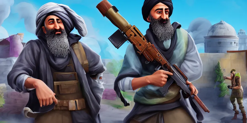 Prompt: Osama bin Laden as a Fortnite Skin. Concept Art. 8k Resolution