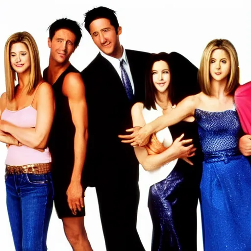 Prompt: the cast of friends and their skin is melting