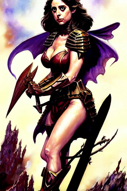 Prompt: Alison Brie as a fantasy female warrior painted by John Singer Sargant, James Jean, Greg Rutkowki, Frank Frazetta