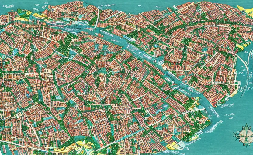 Image similar to a highly detailed city map of a place named astra