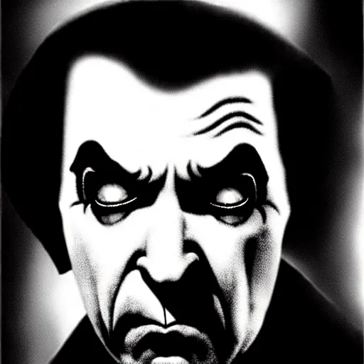 Image similar to a hyper realistic photo of Bela Lugosi in the style of Tim burton