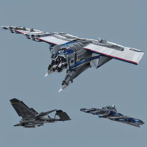 Prompt: a mechanized albatross with wings spread out, orthographic view, top down view, bottom view, side view, blueprints, tie fighter, mecha, cybernetic, jet fighter, space shuttle, robotic, highly detailed, artstation, super realistic, unreal engine