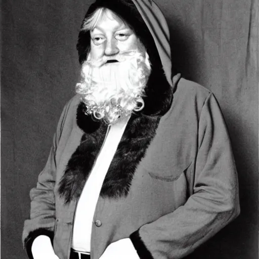 Image similar to robert wyatt dressed as santa claus