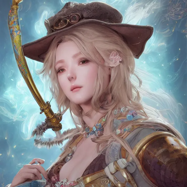 Prompt: studio portrait of neutral good colorful female cleric bard healer as absurdly beautiful, elegant, realistic young sensual gravure idol, ultrafine hyperrealistic detailed face illustration by kim jung gi, irakli nadar, intricate linework, sharp focus, bright colors, matte, octopath traveler, unreal engine highly rendered, global illumination, radiant light, intricate environment