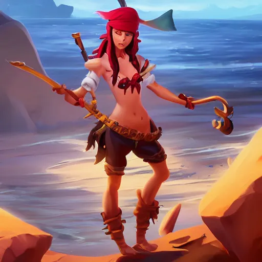 Image similar to jack the pirate mermaid on sea of thieves game avatar hero, behance hd by jesper ejsing, by rhads, makoto shinkai and lois van baarle, ilya kuvshinov, rossdraws global illumination