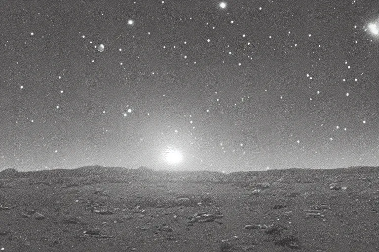 Image similar to a photo taken from a rover on the surface of a meteoroid careening through the cosmos, black and white, spielberg, 3 5 mm film, cinematic 4 k