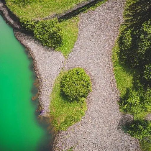 Image similar to river milk instead of water drone view