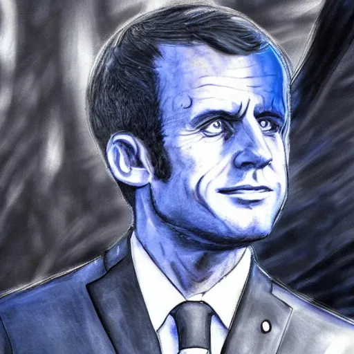 Prompt: Emmanuel macron, in fantasy armor without helmet, hair in the wind, high detail, realistic, art by invincible