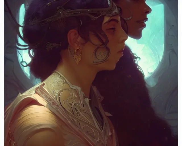 Image similar to photography of chris ofili, deep focus, d & d, fantasy, intricate, elegant, highly detailed, digital painting, artstation, concept art, matte, sharp focus, illustration, hearthstone, art by artgerm and greg rutkowski and alphonse mucha