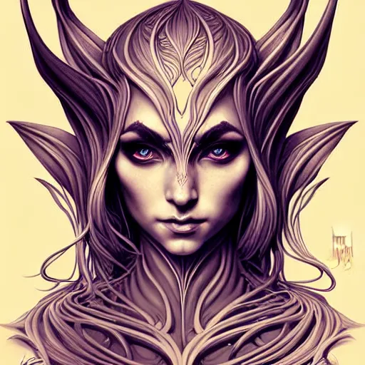 Image similar to digital art, centered elven ,intricate, veins, by James Jean and by artgerm , head and shoulders, ultradetailed, charachter design, concept art, trending on artstation,