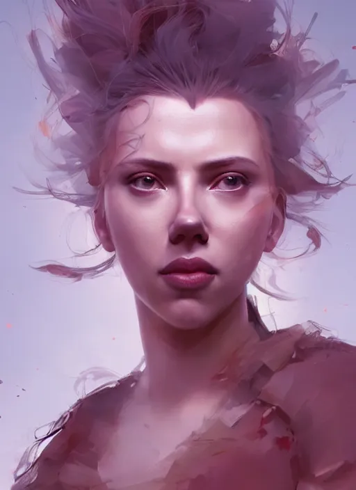 Image similar to a beautiful portrait of scarlett johansson as lion. character design by cory loftis, fenghua zhong, ryohei hase, ismail inceoglu and ruan jia. volumetric light, detailed, rendered in octane