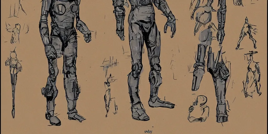 Image similar to male, fully body, elongated figure, science fiction space suit with a helmet, large shoulders, short torso, long thin legs, tiny feet, character sheet, funko, digital sketch, hyperdetailed, dieselpunk, stylized character design, concept design, in the style of mike mignola