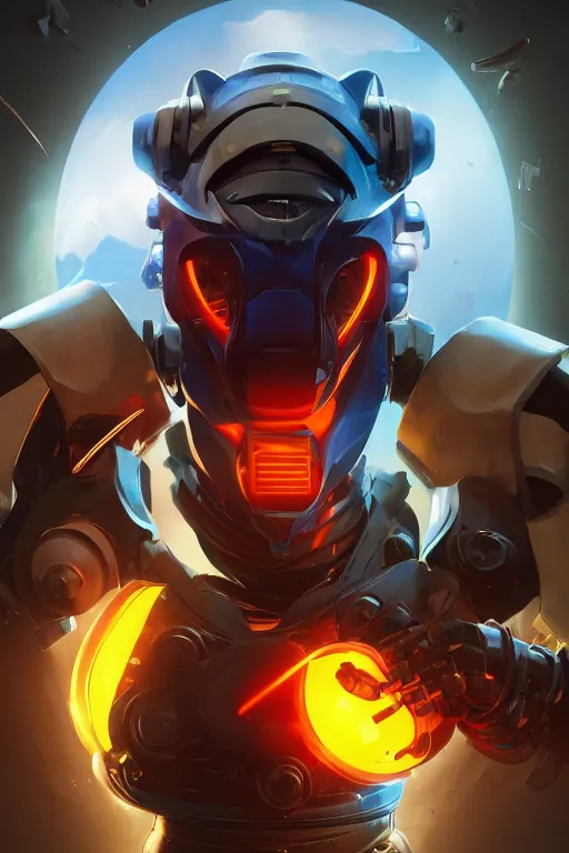 Image similar to epic mask helmet robot ninja portrait stylized as fornite style game design fanart by concept artist gervasio canda, behance hd by jesper ejsing, by rhads, makoto shinkai and lois van baarle, ilya kuvshinov, rossdraws global illumination radiating a glowing aura global illumination ray tracing hdr render in unreal engine 5