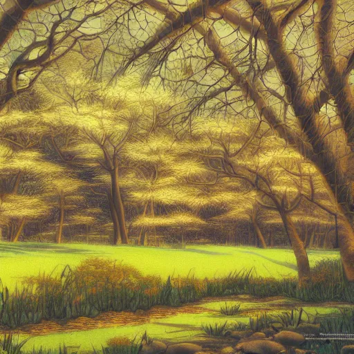 Prompt: a landscape of single ash tree, anime background by alphonse muchai