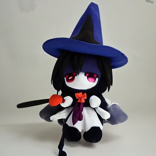 Prompt: cute fumo plush of the party witch who casts powerful buffs and debuffs, anime girl