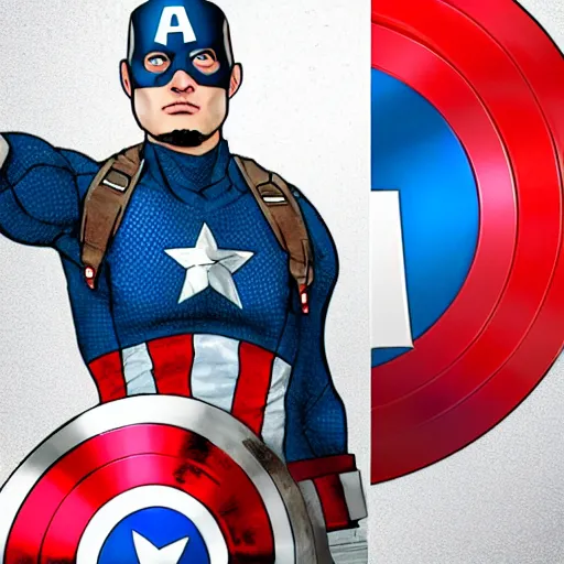 Image similar to kekw as captain america