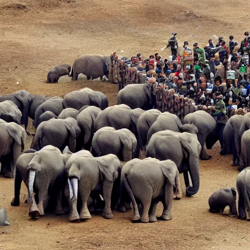 Prompt: asian war elephant dule in crowded battlefield. in style of lego animation