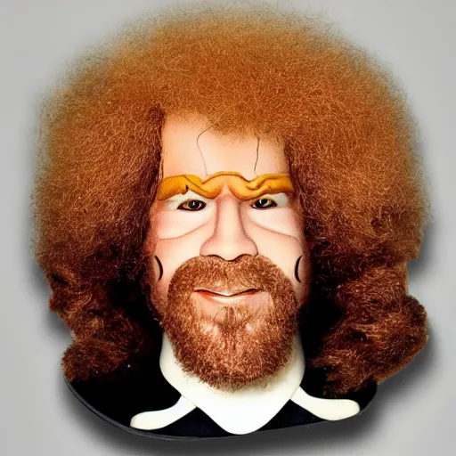 Image similar to Bob Ross as Buffalo Bill from Silence Of The Lambs