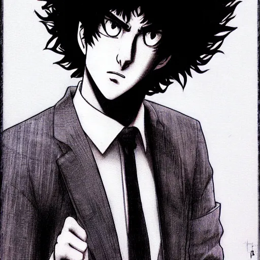 Image similar to Spike Spiegel by Kentaro Miura, Charachter Portrait,